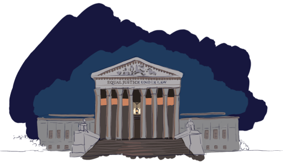 Ilustración del edificio de la Corte Suprema de los Estados Unidos